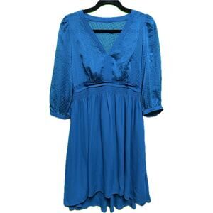 Anthropologie HD in Paris Blue Swiss Dot Dress NEW Sz 6